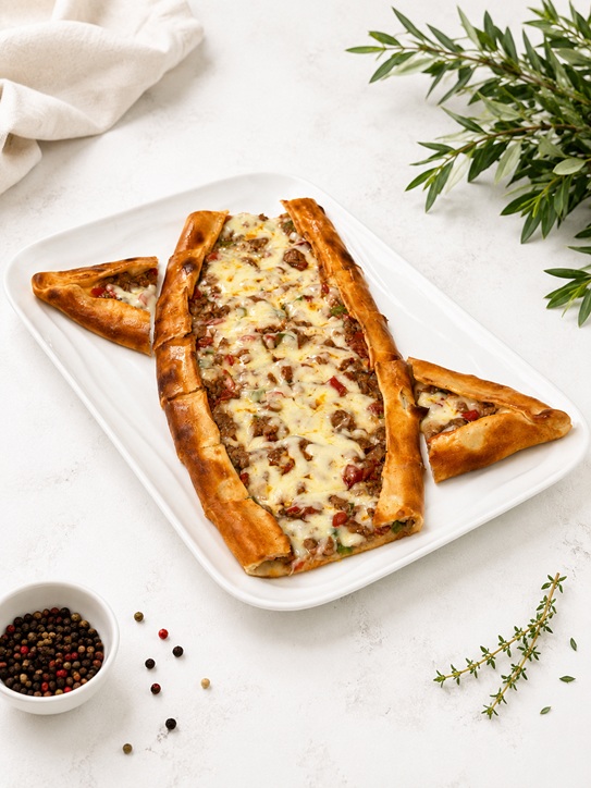 Qiyma va pishloqli pide